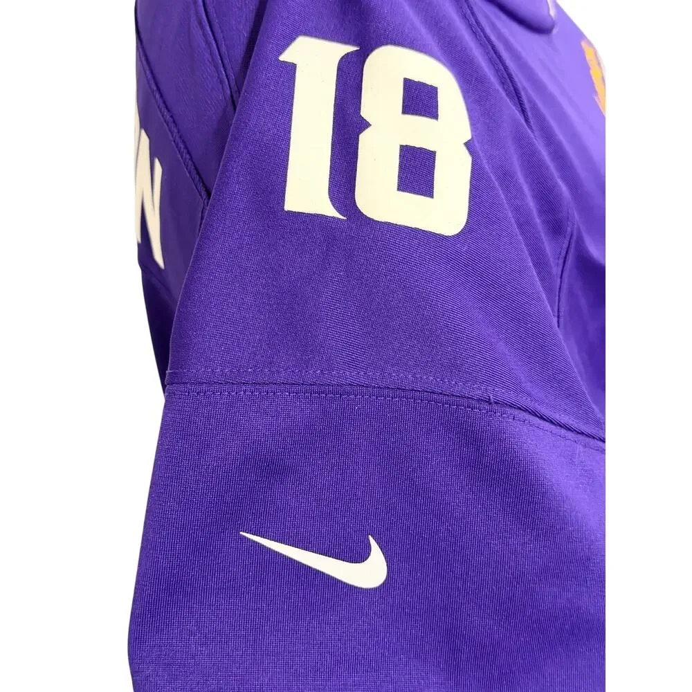 Youth XL Nike Justin Jefferson Purple Minnesota Vikings Game Jersey #18